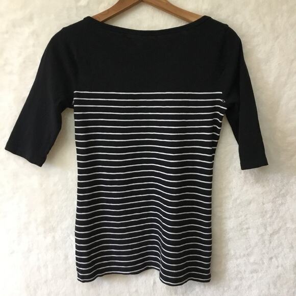 J.Crew Black with White Striped Long Sleeve Top - Picture 11 of 11